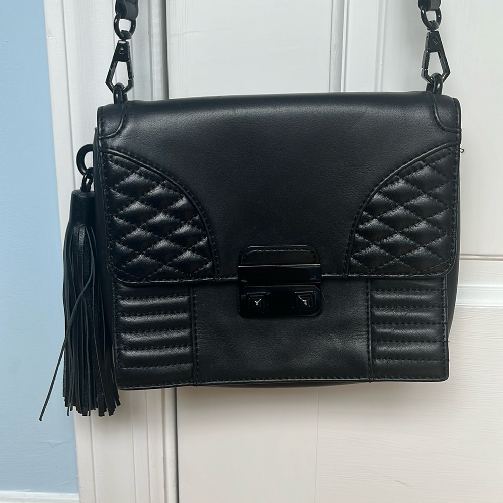 Black Leather Rebecca Minkoff Crossbody Bag